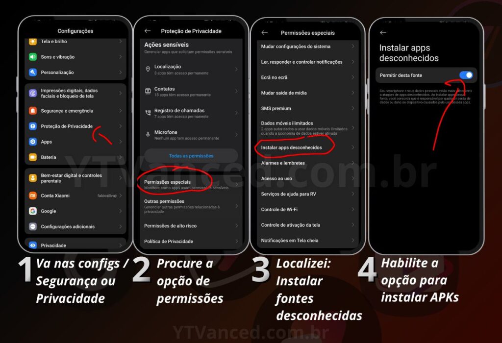 Download YouTube ReVanced (Funcionando) para Android 7 (YouTube ReVanced) Habilitar fontes desconhecidas